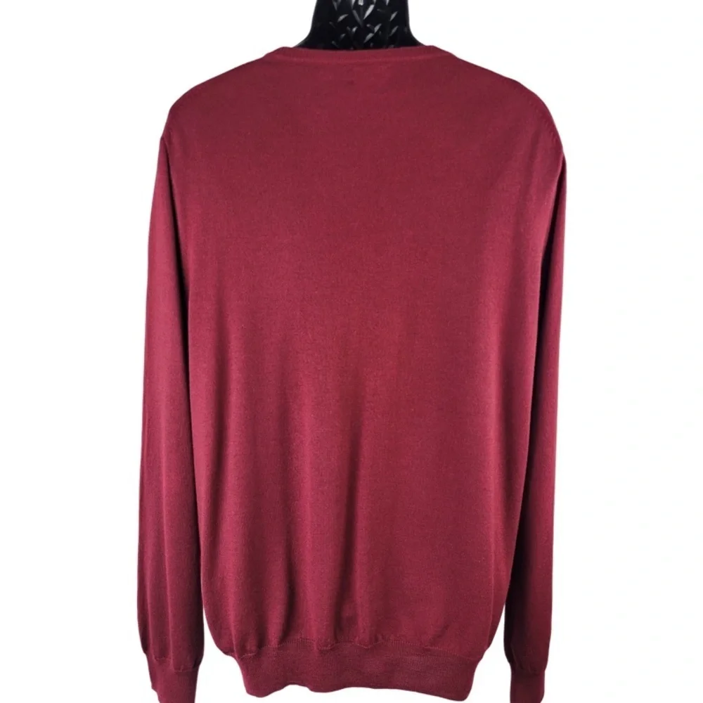 J.Crew men’s 100% merino wool v-neck pullover sweater red color size XL
